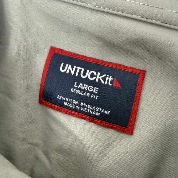 UNTUCKit Gironde Grey Performance Button Down Shirt Mens Large Regular Fit - Picture 6 of 7